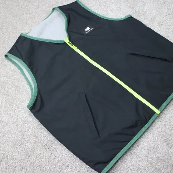 New Balance Reversible Vest Mens Medium All Terrain Fleece/Soft Shell Gray/Black - Picture 4 of 14